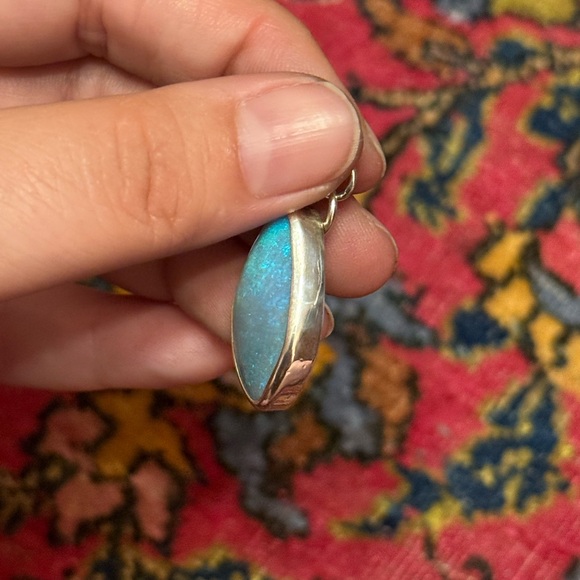 Australian crystal opal pendant in sterling silver - Picture 5 of 5